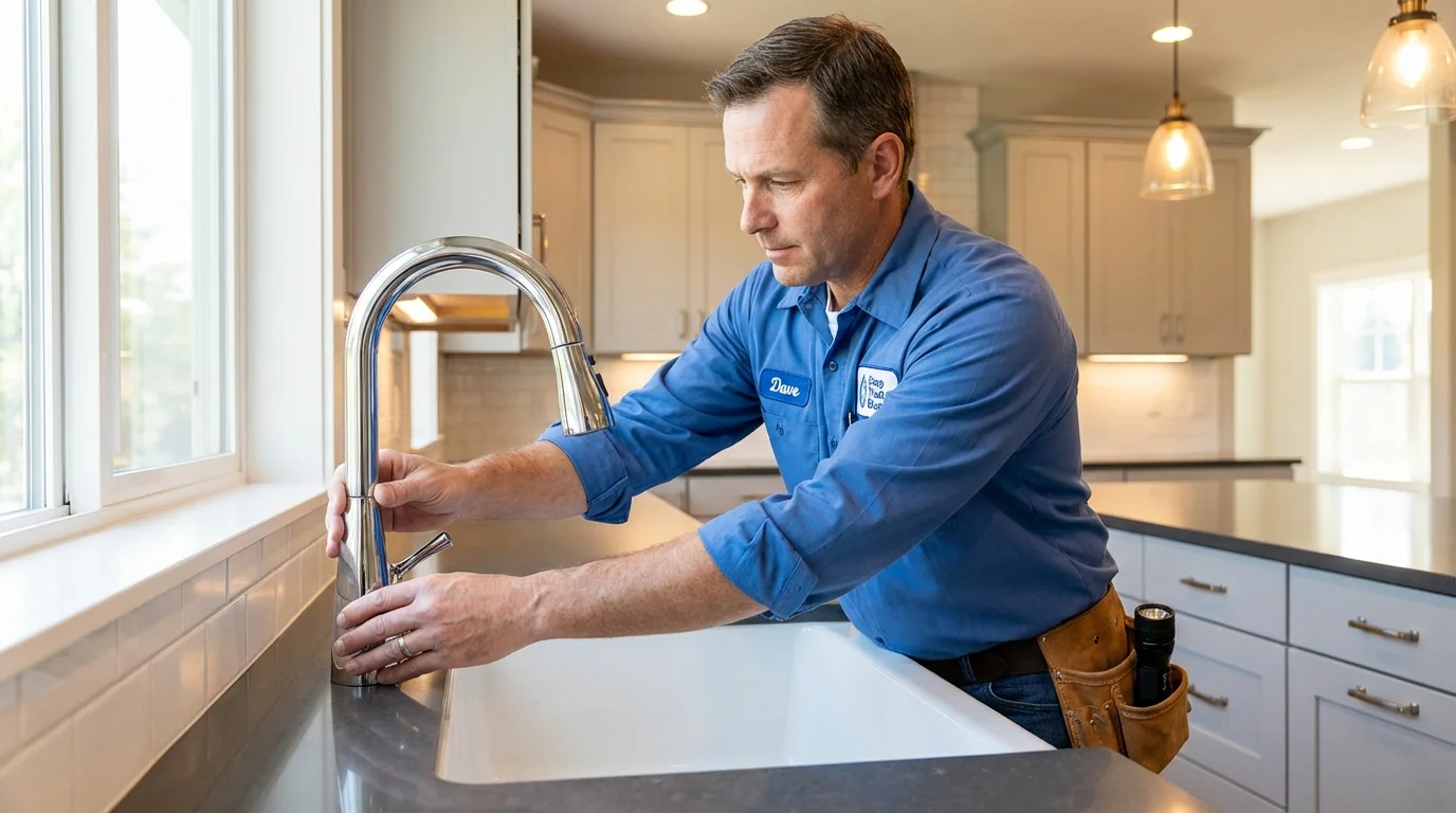 Kitchen faucet installation by Johns Plumbing LLC in Elysburg